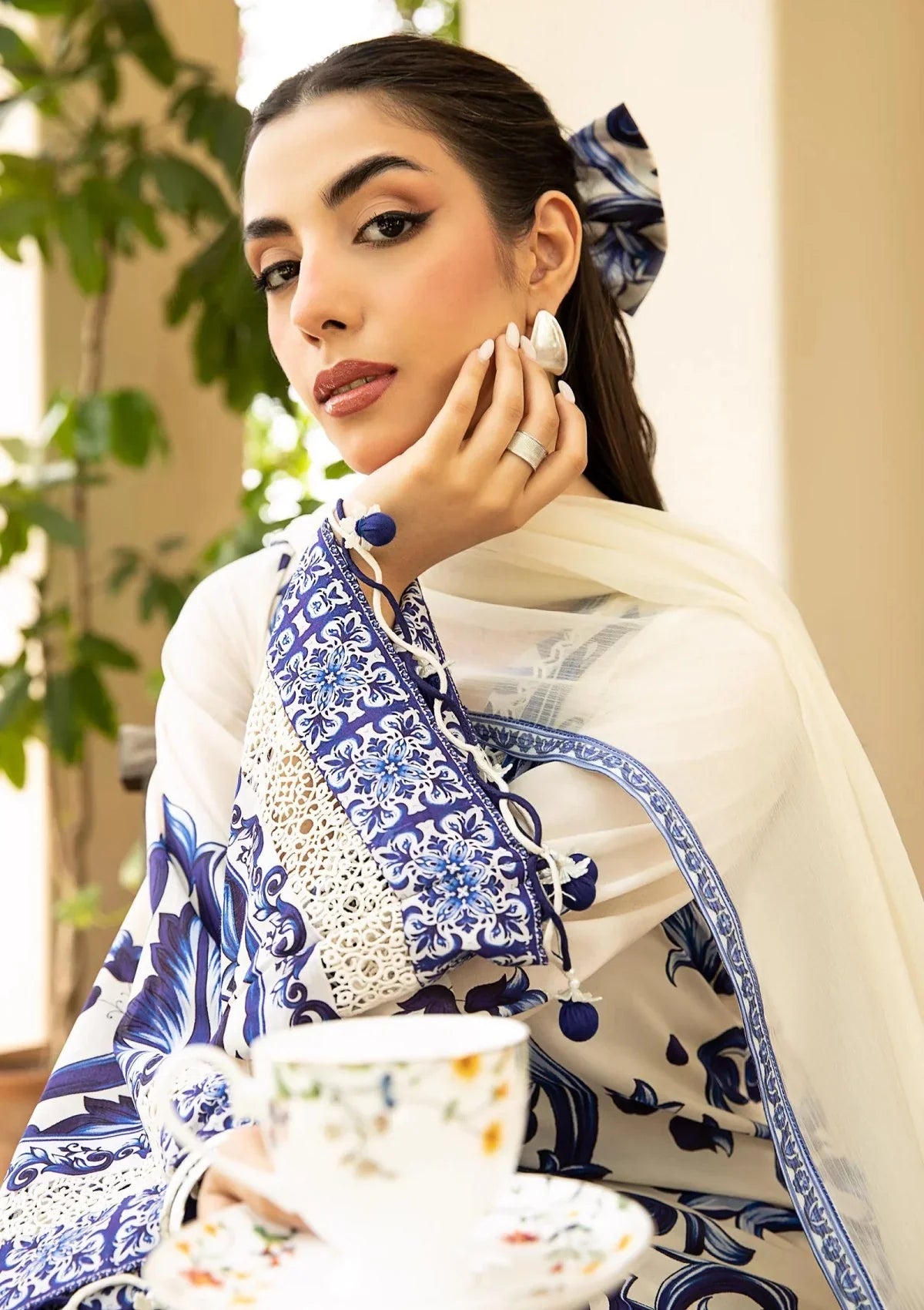3 Piece Stitched Embroidered Lawn Suit From Maria.B By M.Basics Eid Collection'25-04