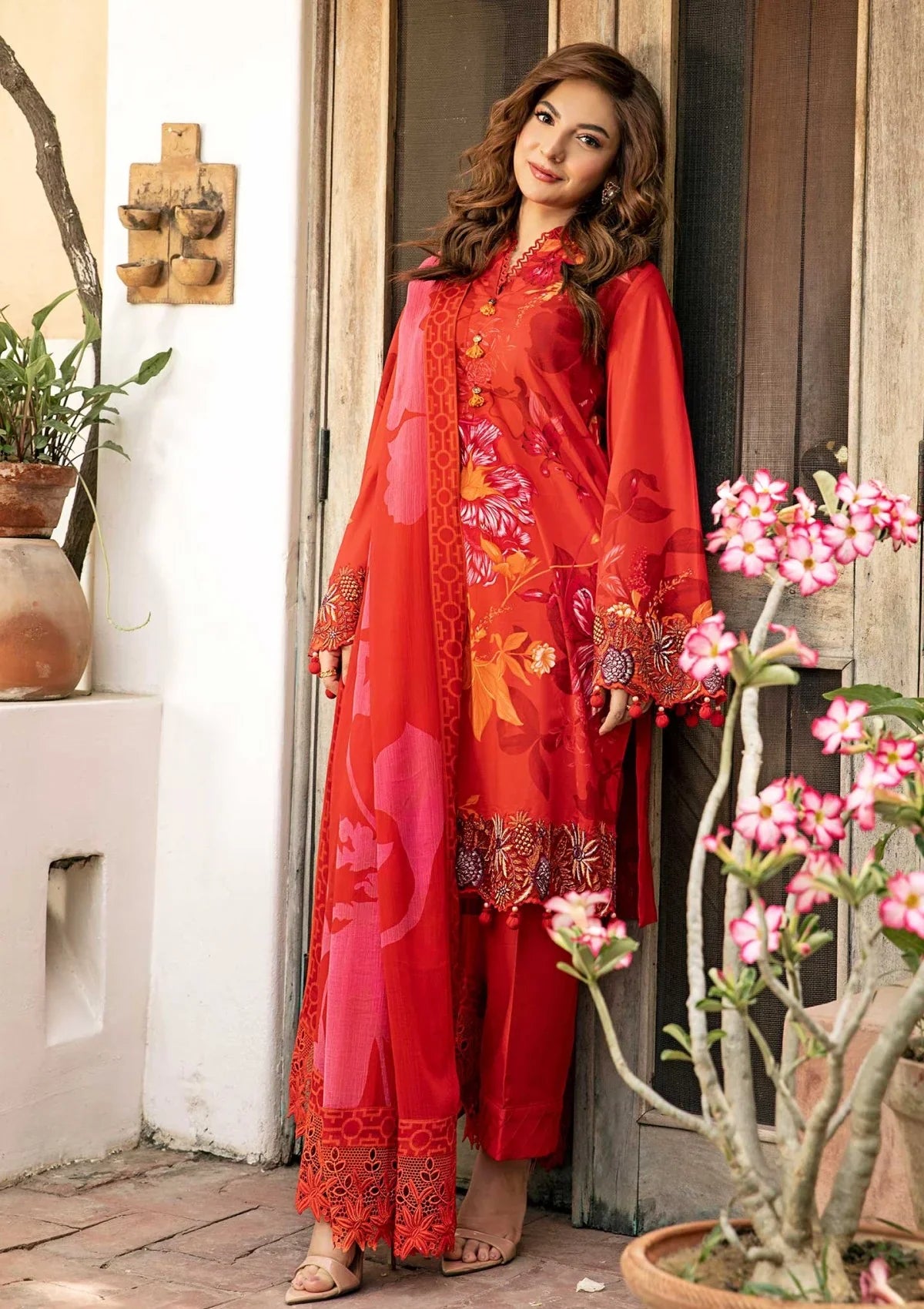 3 Piece Stitched Embroidered Lawn Suit From Maria.B By M.Basics Eid Collection'25-08