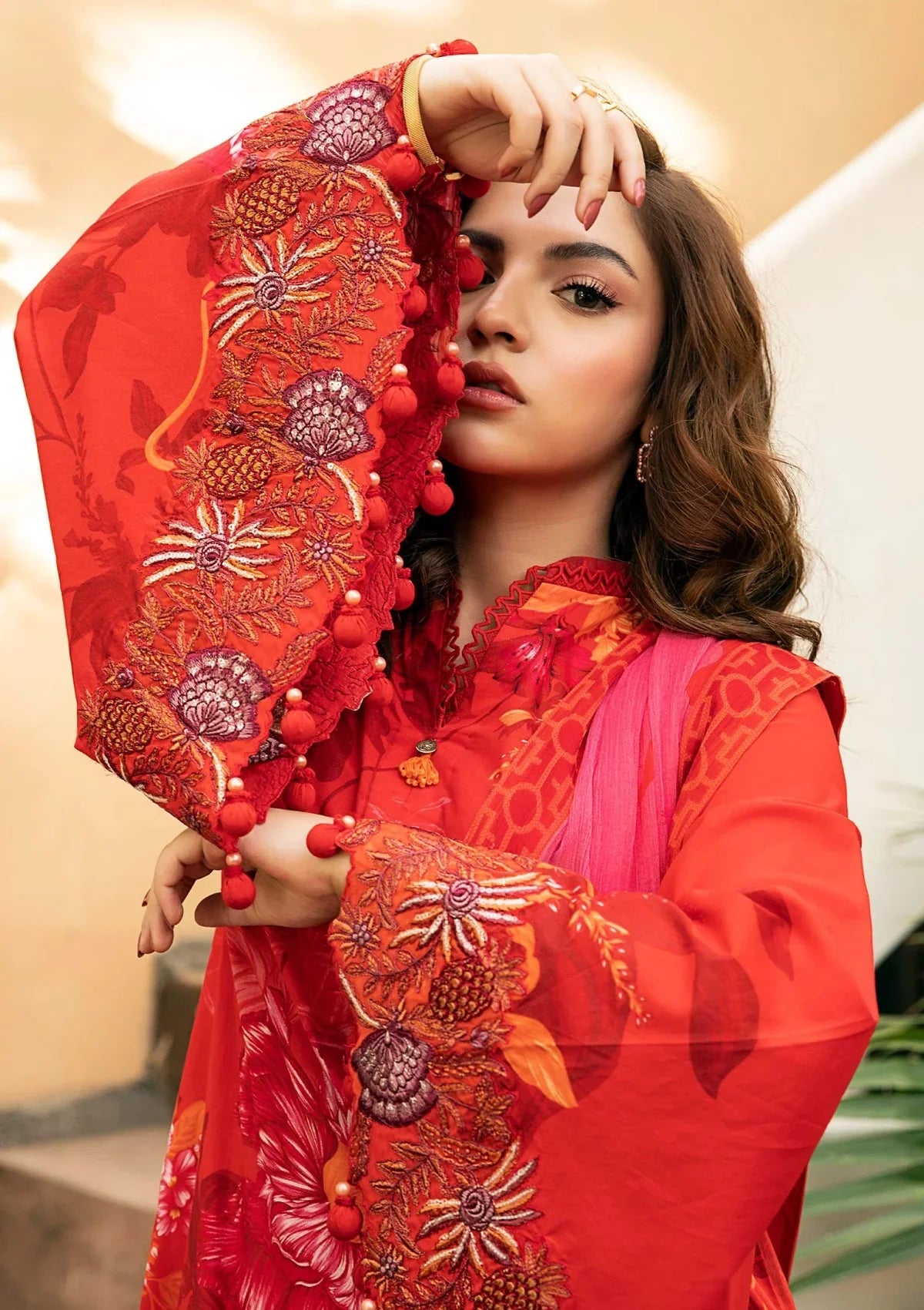 3 Piece Stitched Embroidered Lawn Suit From Maria.B By M.Basics Eid Collection'25-08