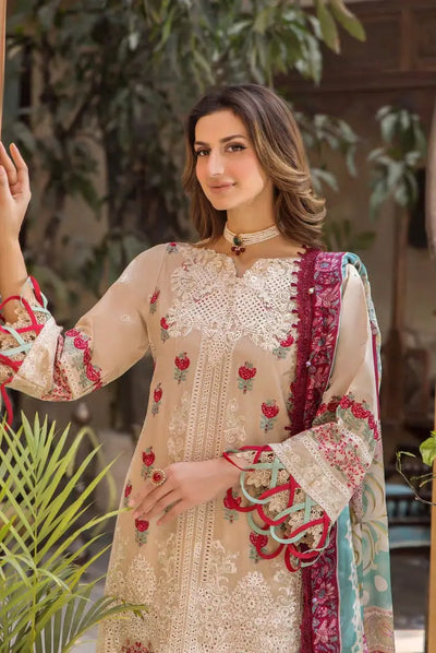 3 Piece Stitched Luxury Lawn Embroidered Suits Collection By Eshaisha - MAJESTIC AURA