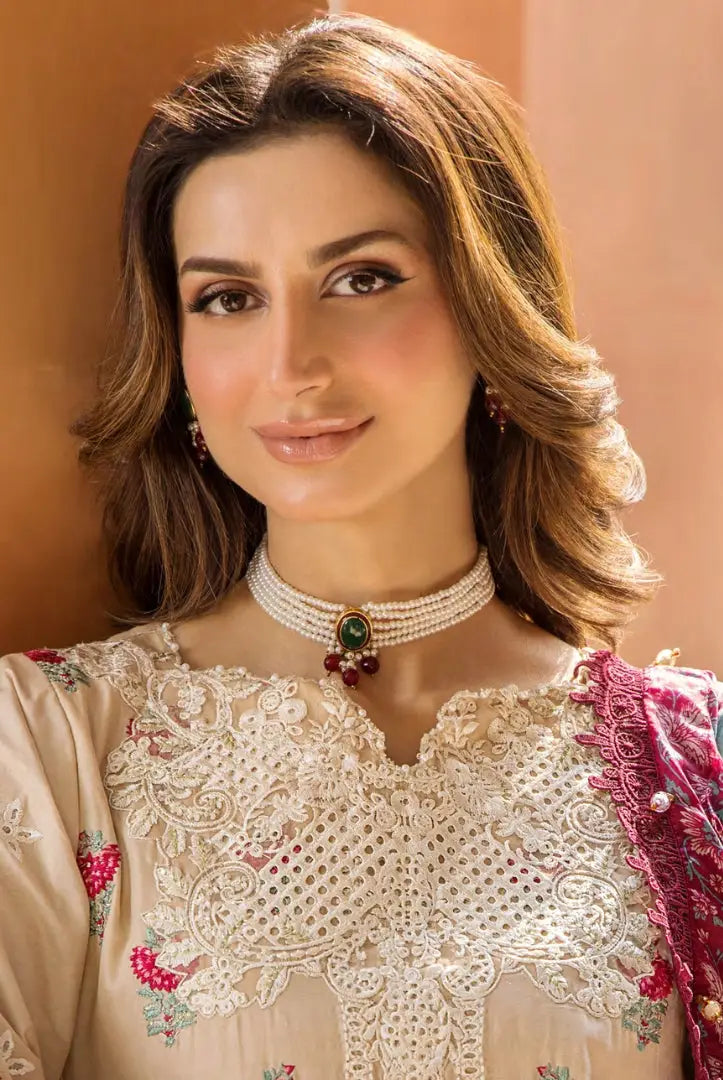 3 Piece Stitched Luxury Lawn Embroidered Suits Collection By Eshaisha - MAJESTIC AURA