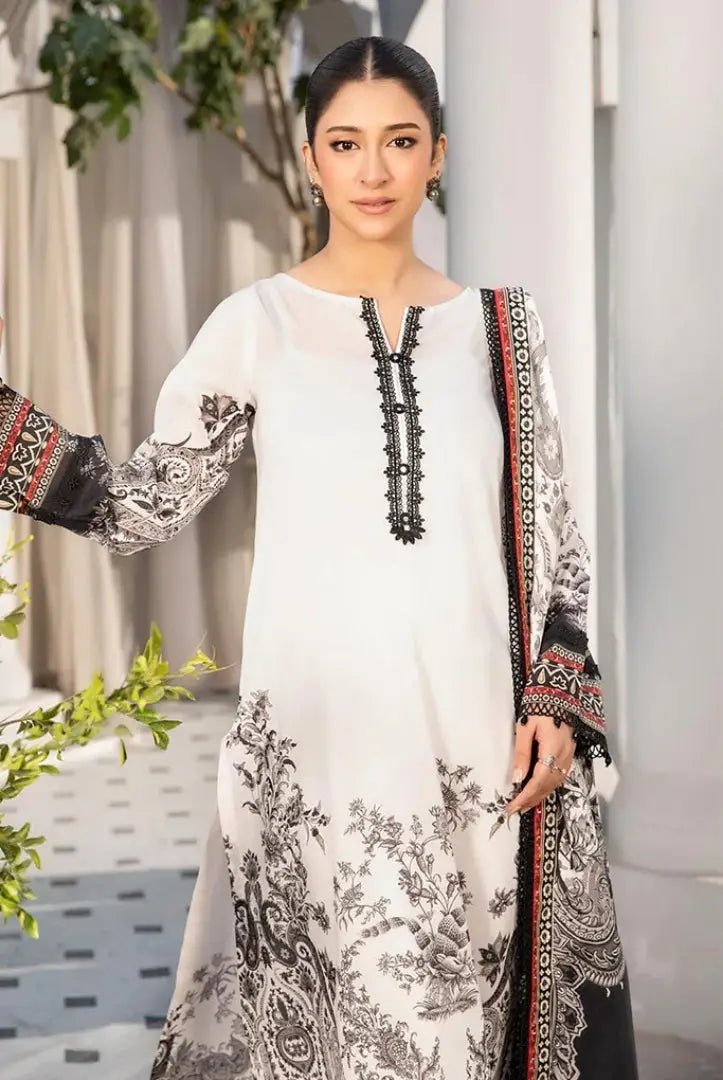 3 Piece Stitched Printed Lawn Suit From Maria.B By M.Basics Vol-01 Collection'25  Elaheh - 05