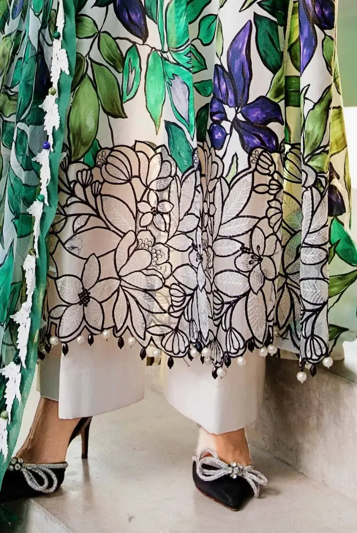 3 Piece Stitched Printed Lawn Suit From Maria.B M.Prints Spring Summer'25 Collection - 23