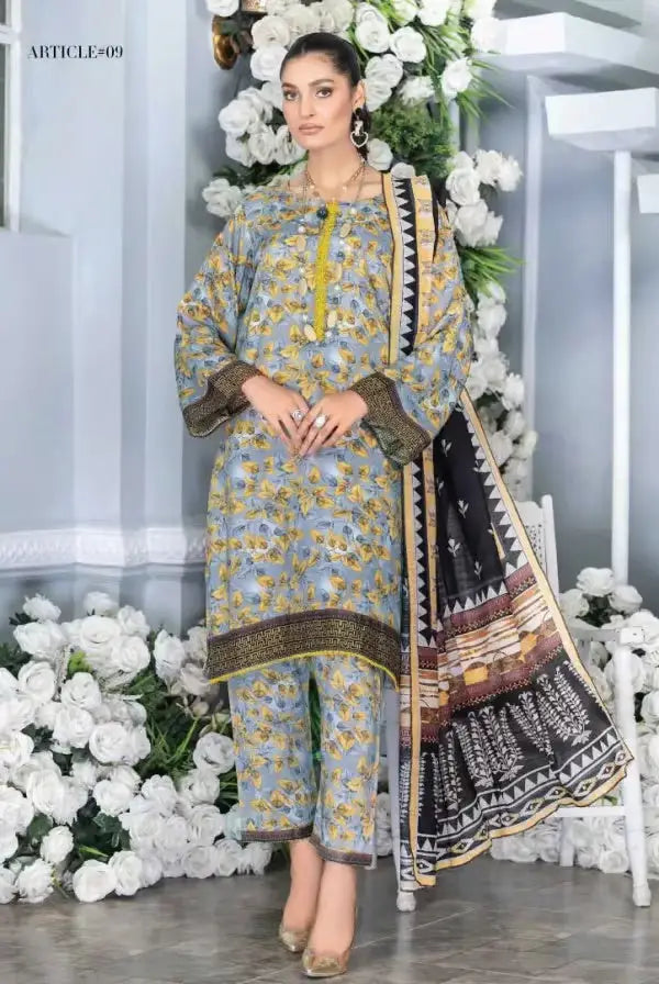 3 Piece Stitched Suits By Sakina Anarkali - 05