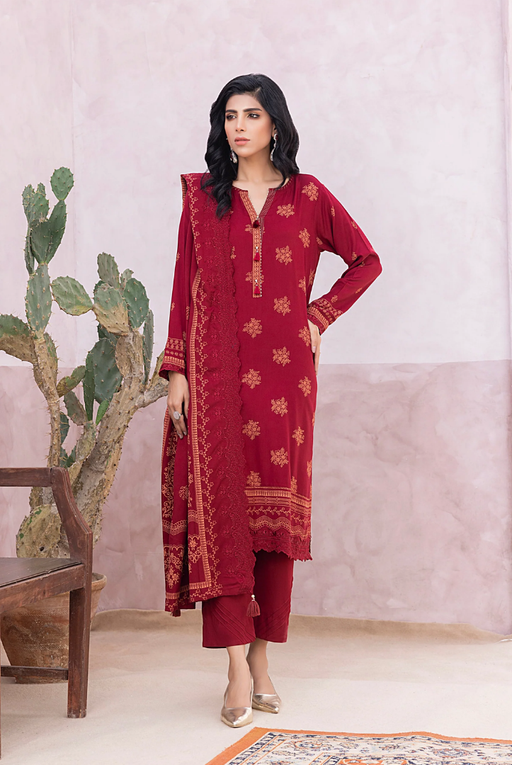 3 Piece Stitched Winter Essentials By LSM Lakhany Embroidered Cashmi Wool LG-SG-0019-C