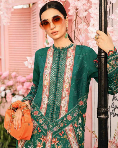 3 Piece Stitched Embroidered Lawn Suit From Maria.B By M.Prints Eid Edit Collection'25 - 04