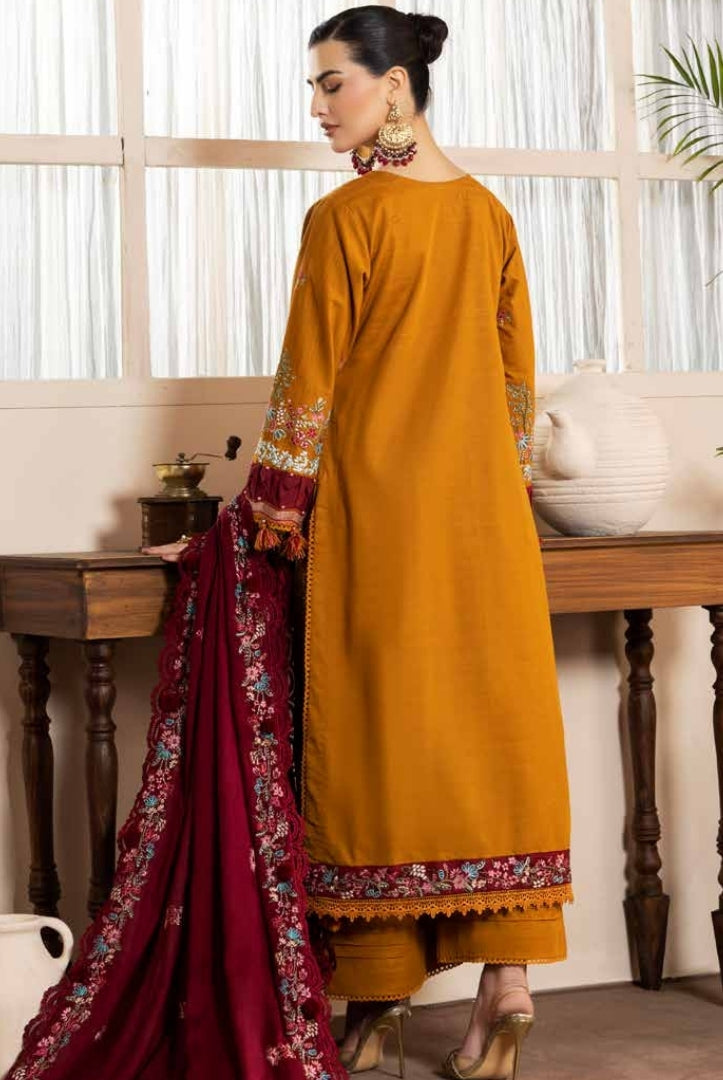 3 Piece Stitched Luxury Embroidered Winter Collection By Eshaisha - 04