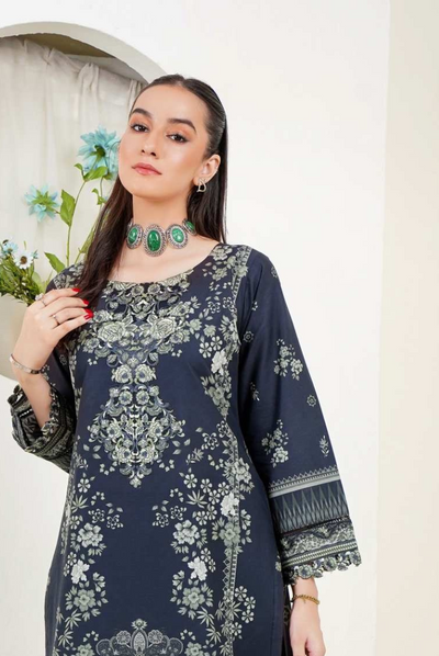 3 Piece Stitched Digital Printed Embroidered Lawn Suit From Zara '25 Collection - PACIFIC LINE