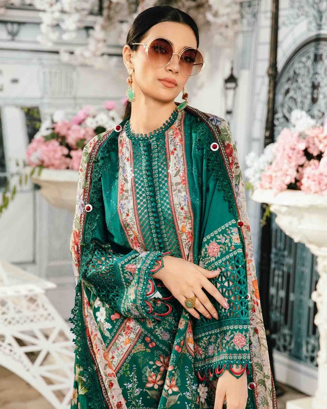 3 Piece Stitched Embroidered Lawn Suit From Maria.B By M.Prints Eid Edit Collection'25 - 04