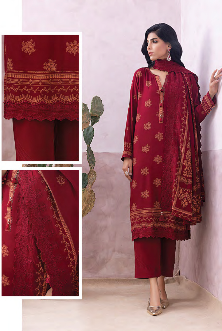 3 Piece Stitched Winter Essentials By LSM Lakhany Embroidered Cashmi Wool LG-SG-0019-C