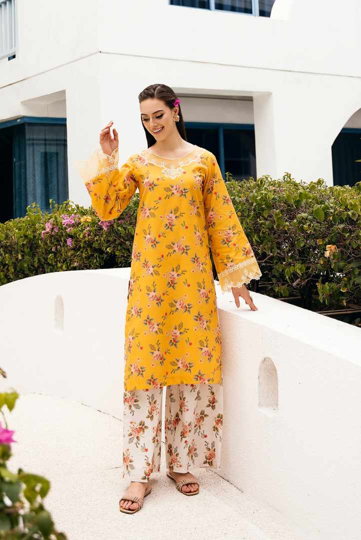 2 Piece Stitched Embroidered Cambric Lawn Suit From Minsk By Esra - 04