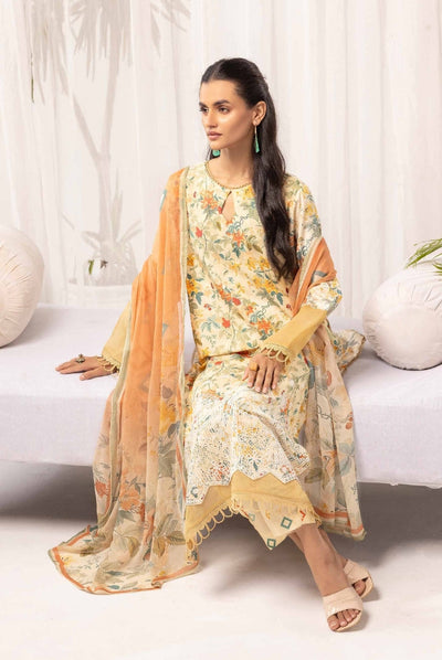 3 Piece Stitched Embroidered Digital Printed Suits Collection From Abeera By Johra - 04
