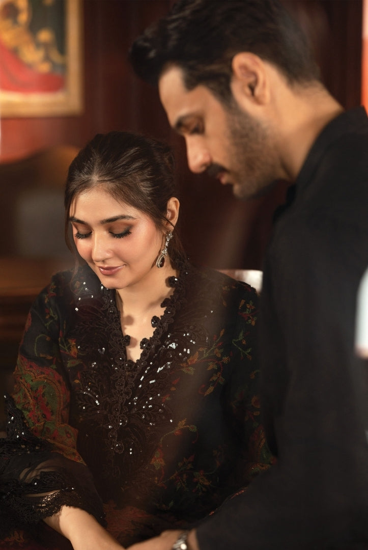 3 Piece Stitched Embroidered Woven Suit From Maria.B Winter Luxe'24 Collection - 04