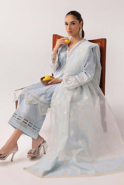 3 Piece Stitched Luxury Suits From Qalamkar Basic Pret'25 Collection - WARDAH