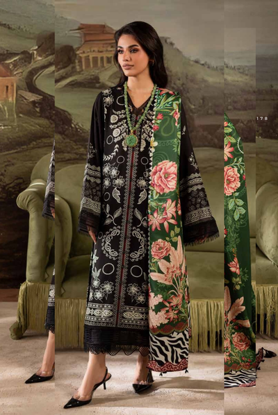 3 Piece Stitched Nureh Signature Printed Linen'25 SP-178