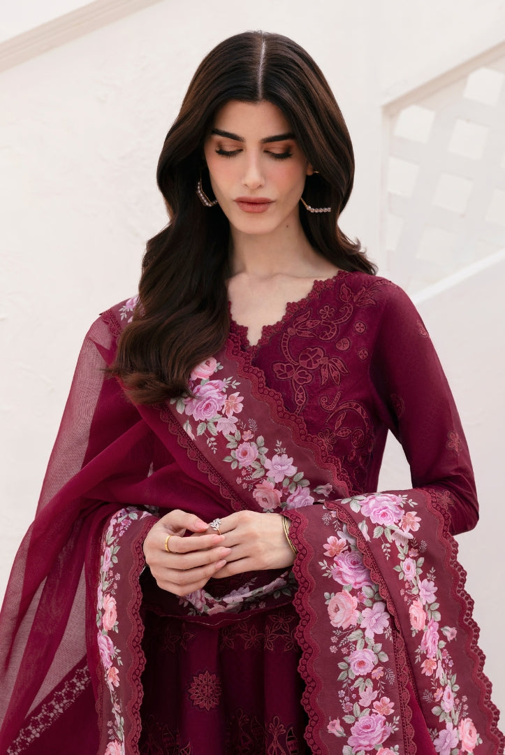 3 Piece Stitched Embroidered Lawn Suit From Baroque Eid Lawn'25 Collection - 05