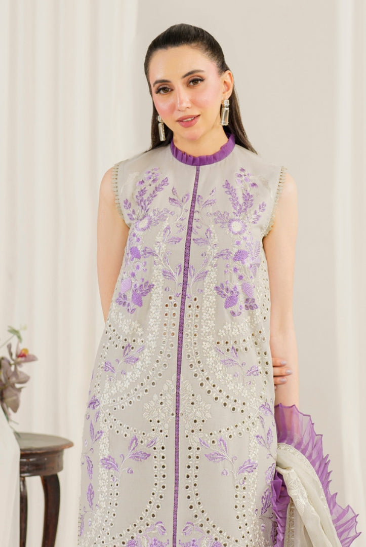 3 Piece Stitched Luxury Lawn Suit | Pretty In Pink Vol'2 By Asifa & Nabeel - Daphne