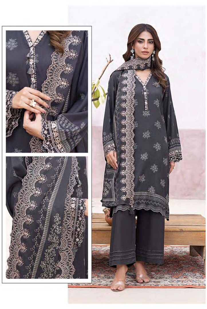 3 Piece Stitched Winter Essentials By LSM Lakhany Embroidered Cashmi Wool LG-SG-0019-AА