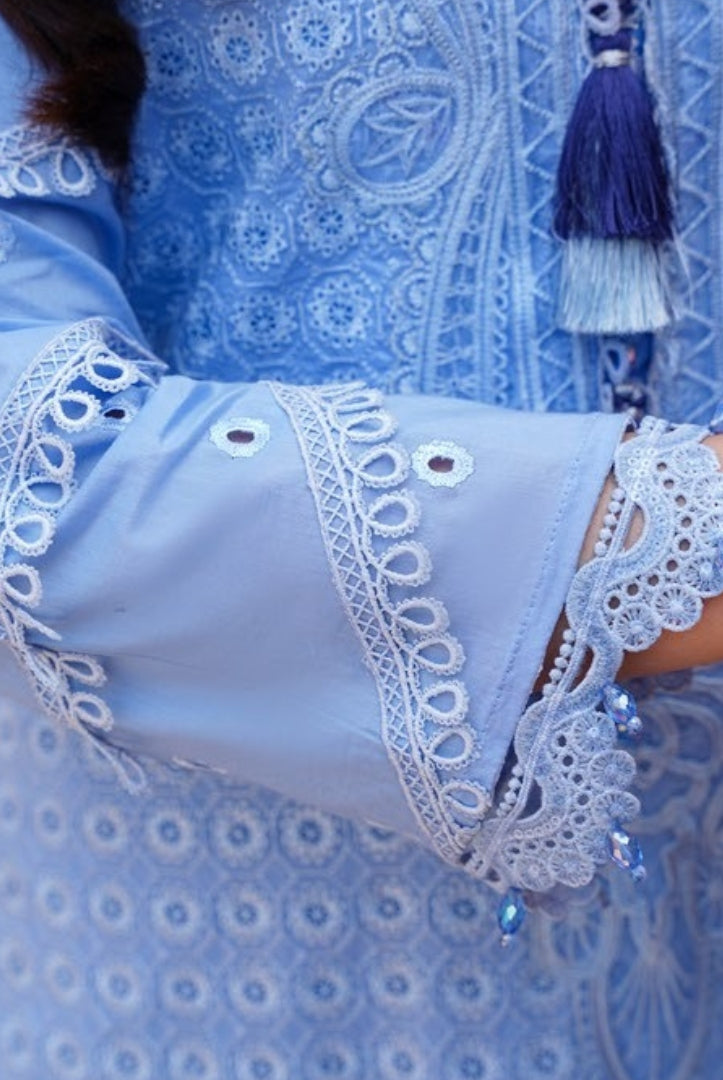 Qaus-e-Qaza 3 Piece Stitched Luxury Eid Lawn'24 Suit - NAZAKAT