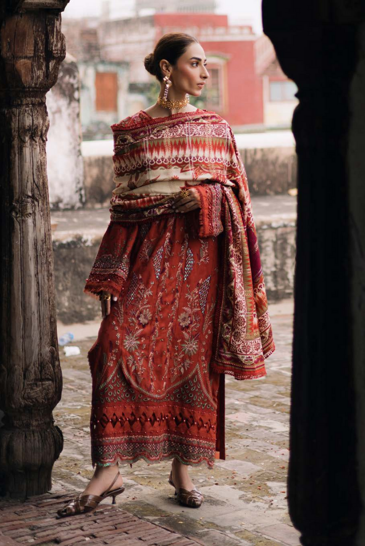 3 Piece Stitched Maya by Nureh Embroidered Self Linen Jacquard NU25MYA - NW-105