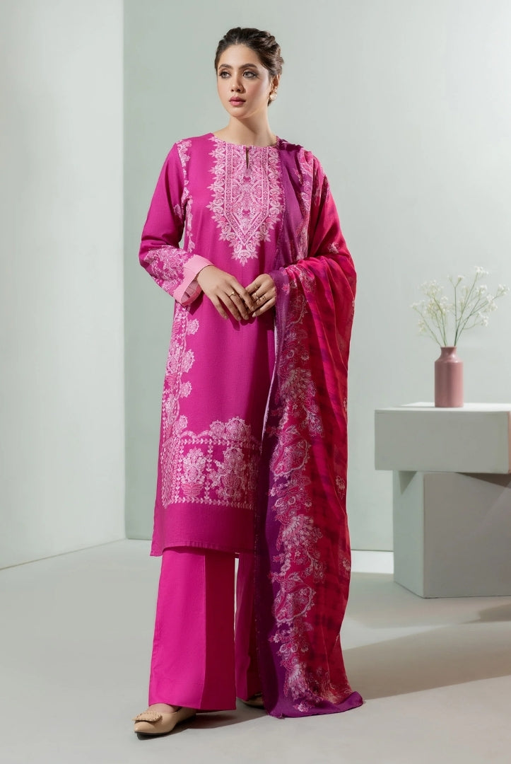 3 Pc Stitched Printed Khaddar Suit By Limelight Winter Collection - 57
