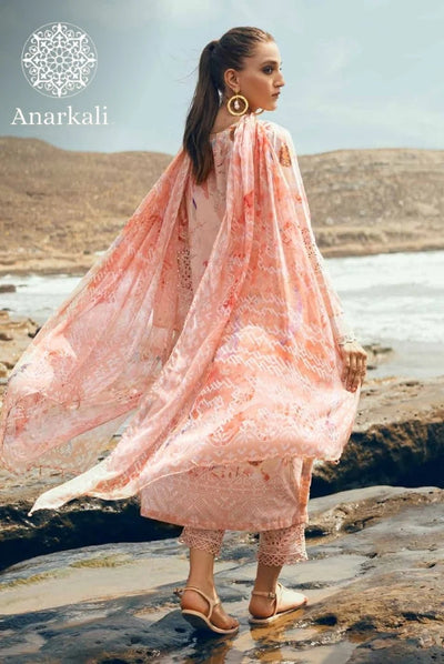 Nureh Gardenia Embroidered Chikankari Collection 3Piece Stitched Suit (Pink)