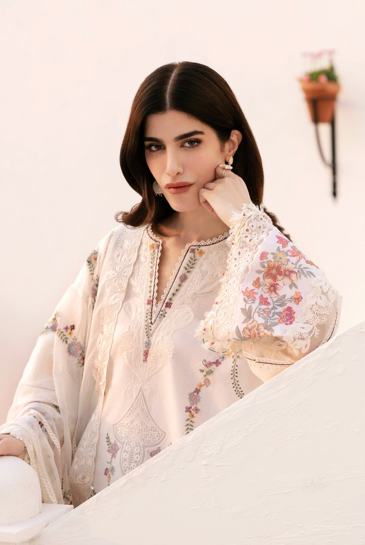3 Piece Stitched Embroidered Lawn Suit From Baroque Eid Lawn'25 Collection - 06
