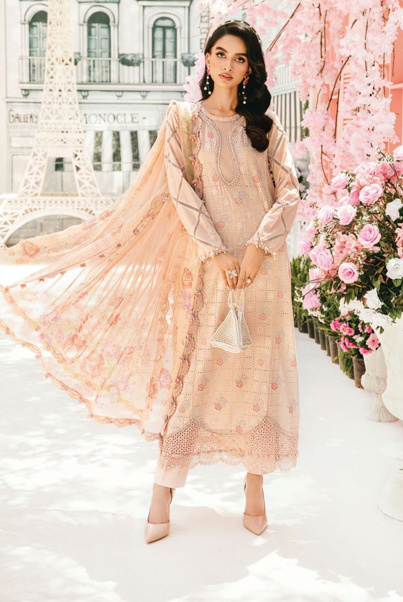 3 Piece Stitched Embroidered Lawn Suit From Maria.B By M.Prints Eid Edit Collection'25 - 06