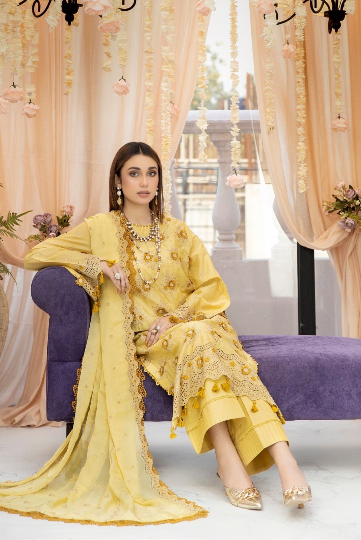 Adan Libas Chantelle 3 Piece Stitched Suit - Freya