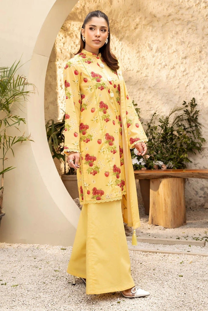 3 Piece Stitched Printed Lawn Suit From Maria.B By M.Basics Vol-01 Collection'25  Elaheh - 06