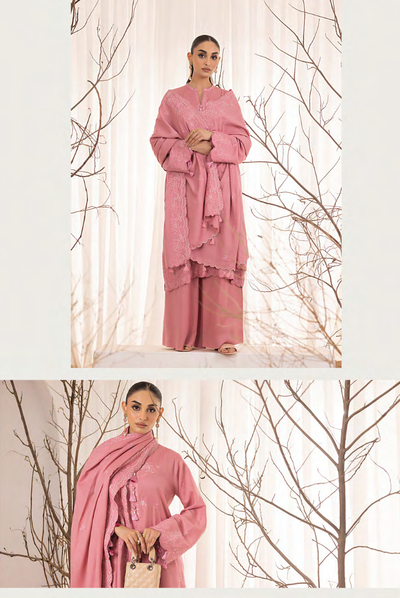 3 Piece Stitched Embroidered Cashmi Wool With Lakhany Winter Embriodered Shawl collection 05