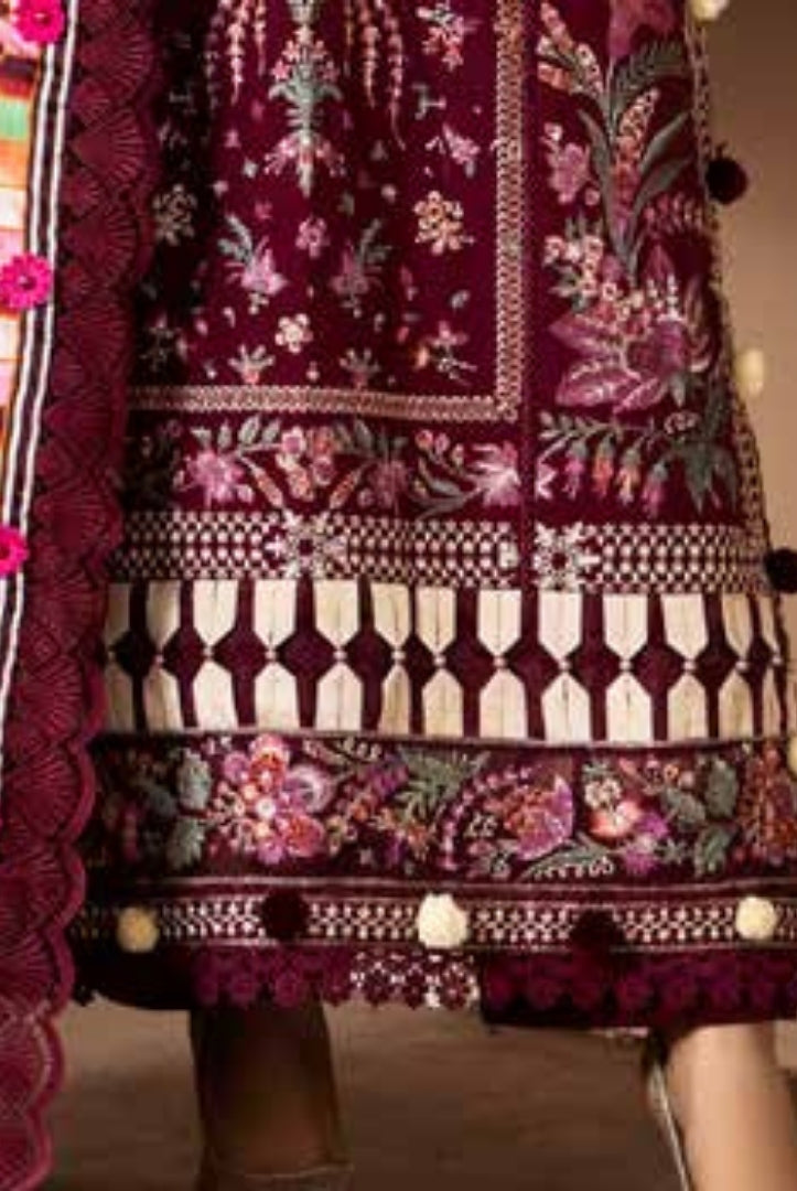 3 Piece Stitched Luxury Embroidered Winter Collection By Eshaisha - 06