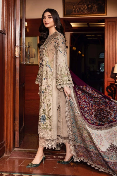 3 Piece Stitched Embroidered Linen Suit From Maria.B Winter Luxe'24 Collection - 06