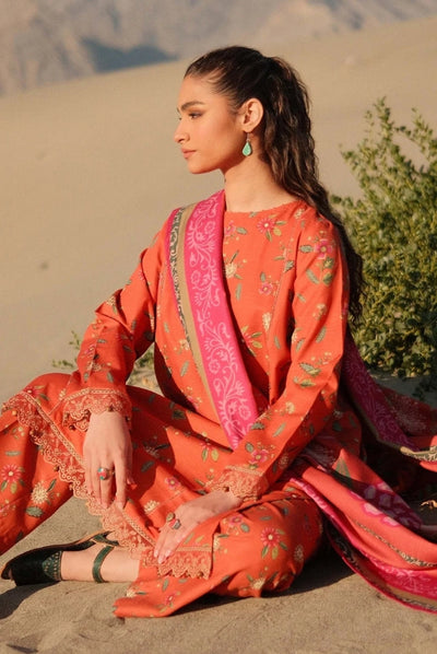 3 Piece Stitched Printed Khaddar Suit From M.Basics By Maria.B Collection - 07