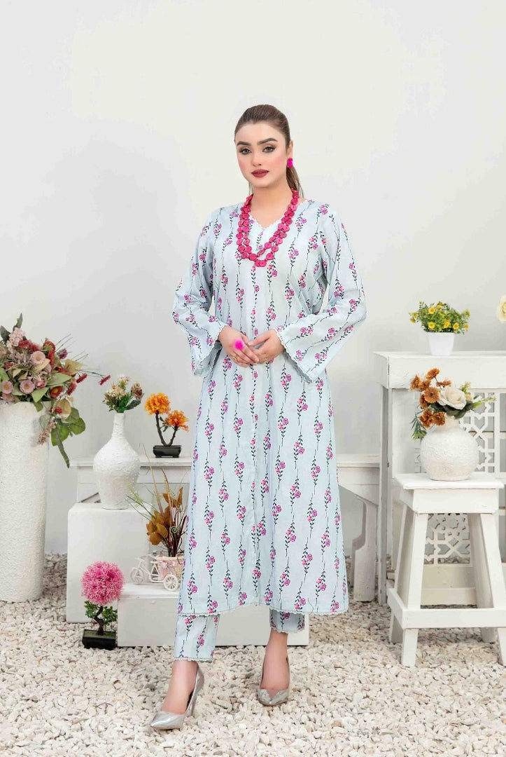 2 Piece Stitched Digital Printed Lawn Suit From Nada By Tawakkal - 07