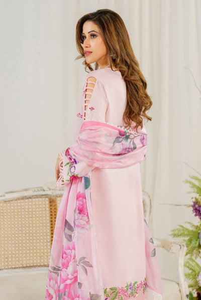 3 Piece Stitched Luxury Lawn Suit | Pretty In Pink Vol'2 By Asifa & Nabeel - Sedum