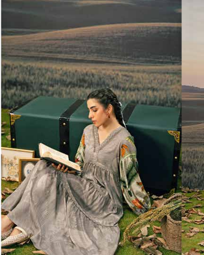 3 Piece Stitched Embroidered Linen Casual - Pre/Fall 25 Winter M.Basics by MARIA.B  - MBPF#07