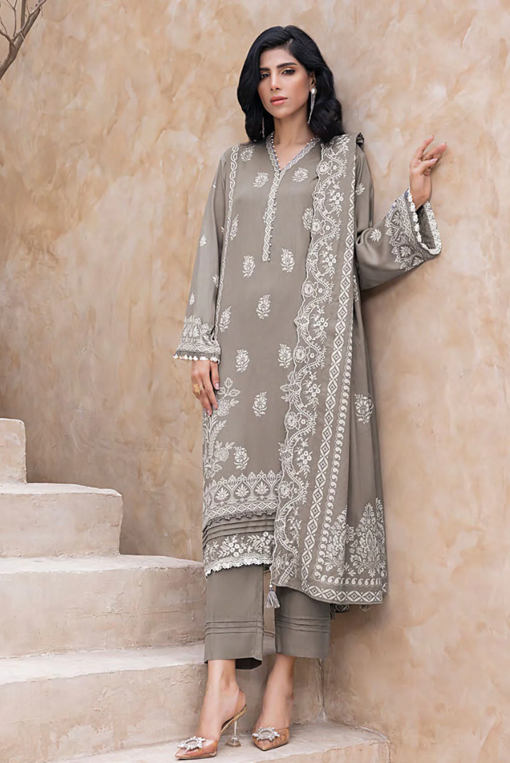 3 Piece Stitched Winter Essentials By LSM Lakhany Embroidered Cashmi Wool LG-UB-0210-B