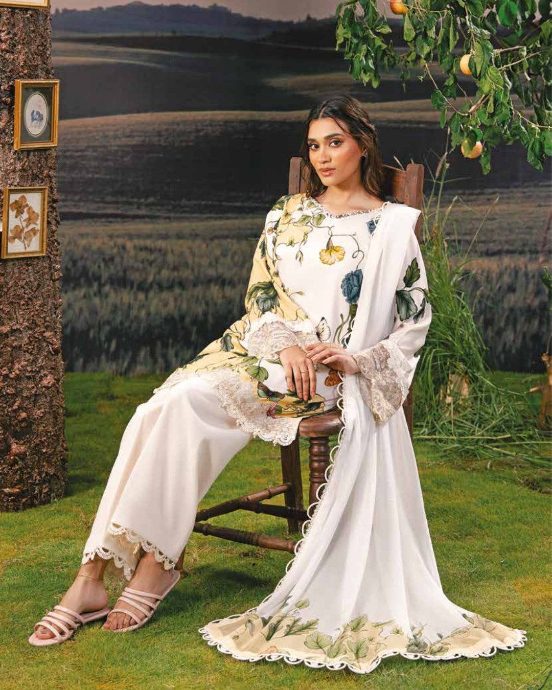 3 Piece Stitched Embroidered Linen Casual - Pre/Fall 25 Winter M.Basics by MARIA.B  - MBPF#08