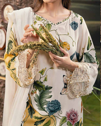 3 Piece Stitched Embroidered Linen Casual - Pre/Fall 25 Winter M.Basics by MARIA.B  - MBPF#08