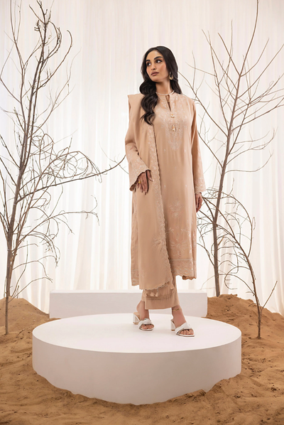 3 Piece Stitched Embroidered Cashmi Wool With Lakhany Winter Embriodered Shawl collection 07