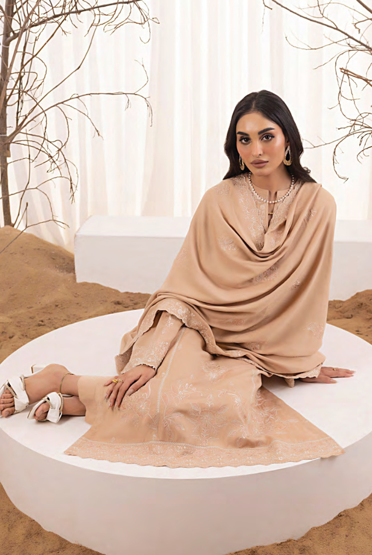 3 Piece Stitched Embroidered Cashmi Wool With Lakhany Winter Embriodered Shawl collection 07