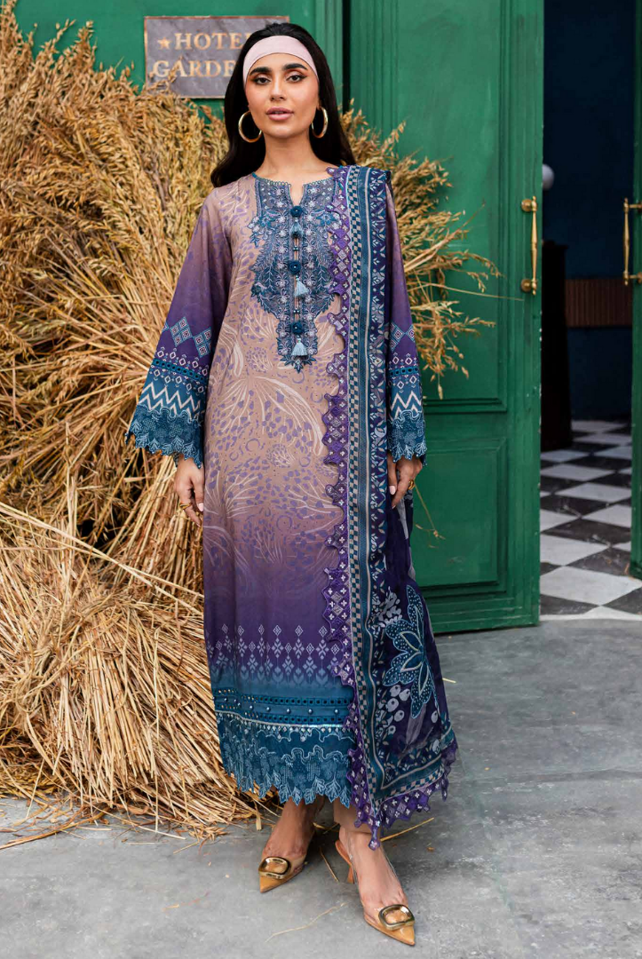 3 Piece Stitched Embroidered Suits From Gardenia By Nureh - 09