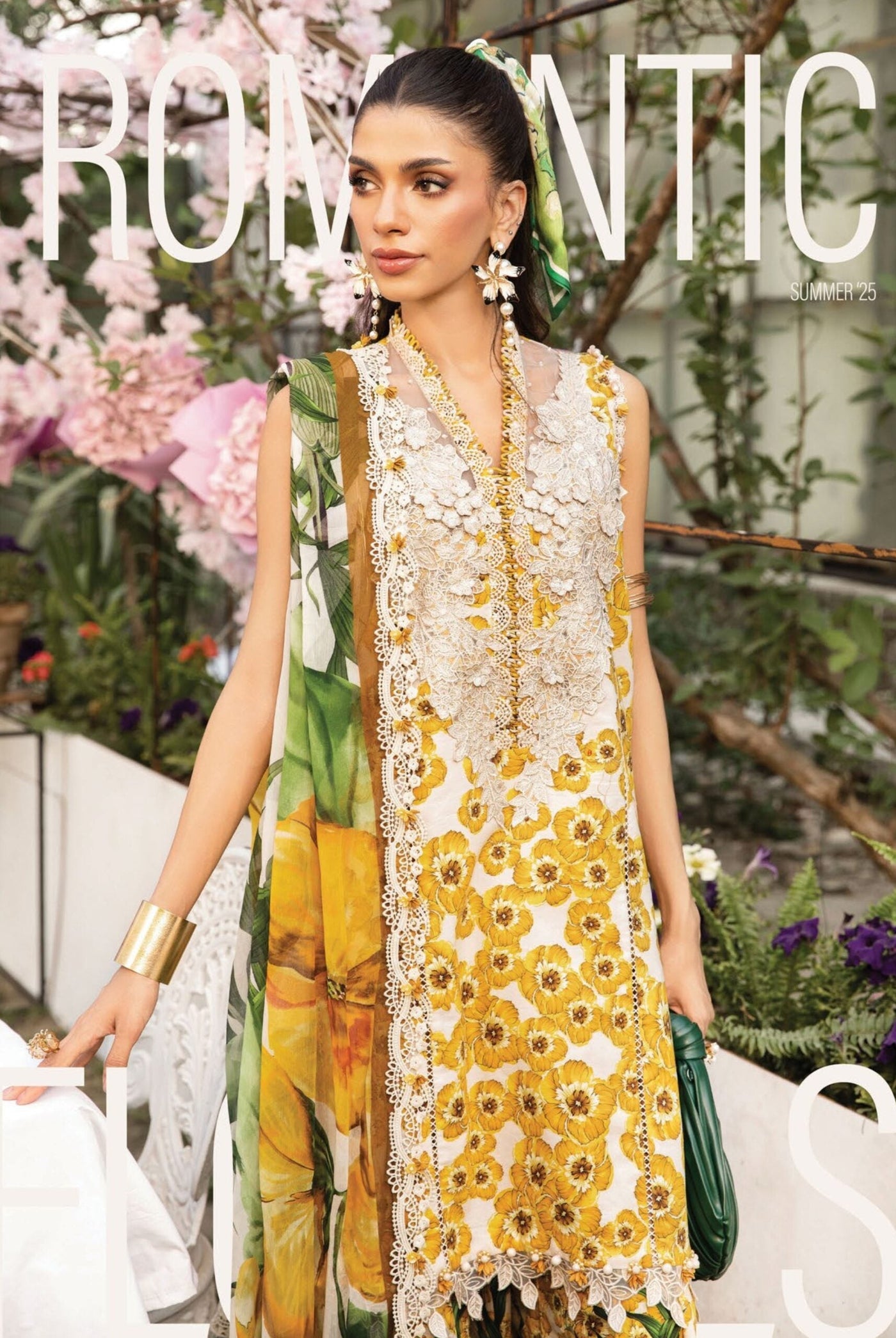 3 Piece Stitched Embroidered Lawn Suit From Maria.B By M.Prints Eid Edit Collection'25 - 09