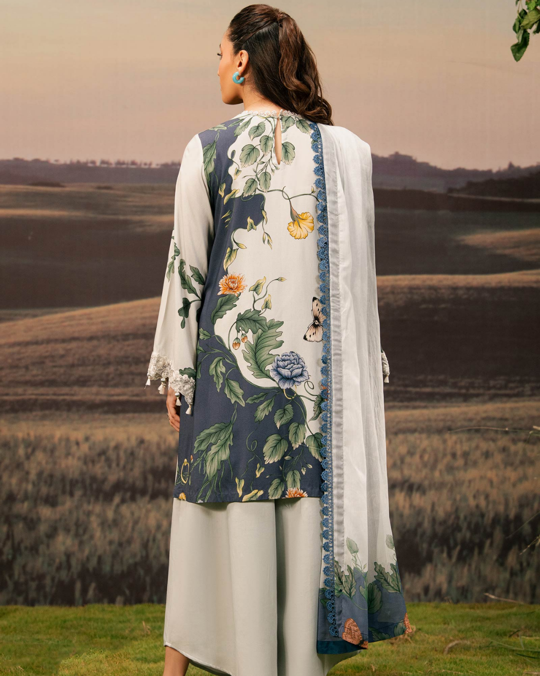 3 Piece Stitched Embroidered Linen Casual - Pre/Fall 25 Winter M.Basics by MARIA.B  - MBPF#09