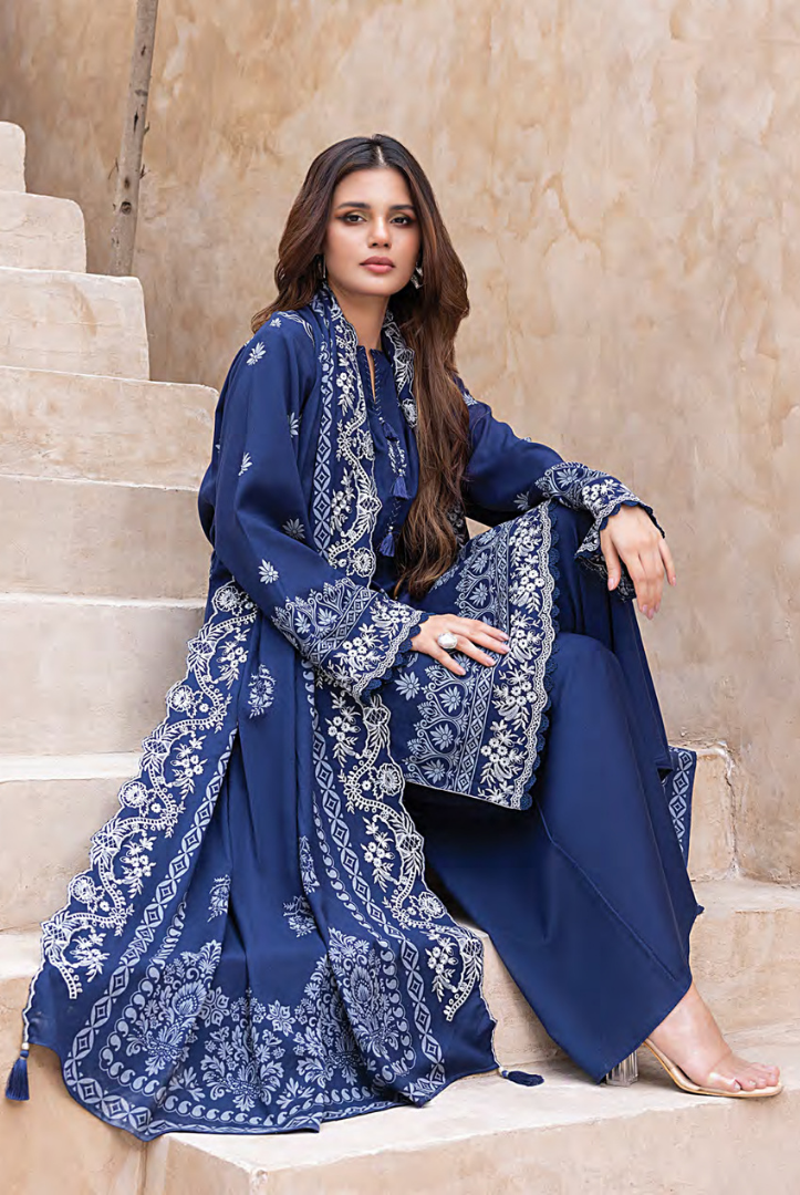 3 Piece Stitched Winter Essentials By LSM Lakhany Embroidered Cashmi Wool LG-UB-0210-A