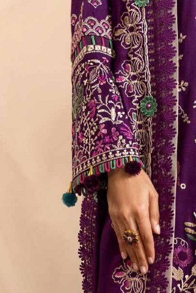 3 Piece Stitched Luxury Embroidered Winter Collection By Eshaisha - 09
