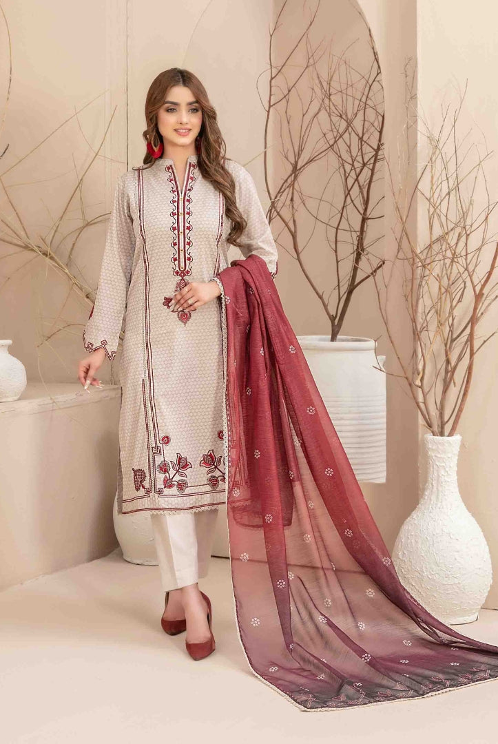 Mahlaa Vol'2 By Tawakkal Pret 3 Piece Stitched Embroidered Lawn Suit - 01