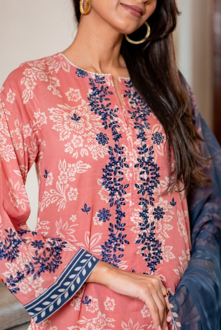 3 Piece Embroidered Stitched Lawn Suit | Spring Summer'24 Collection By Sahar - 05