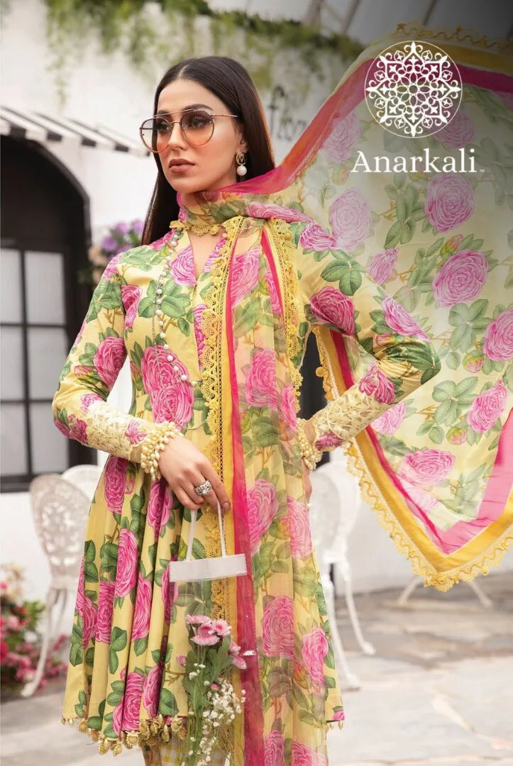 Maria.B M.Prints 3Piece Stitched Spring Summer 2024 Collection (Yellow & Pink)